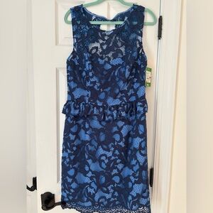 Lilly Pulitzer Navy and Light Blue Lace Dress